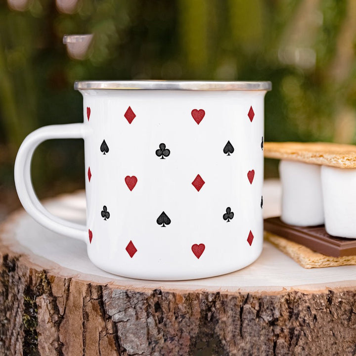 Playing Card Suit Pattern Camp Mug - Loftipop