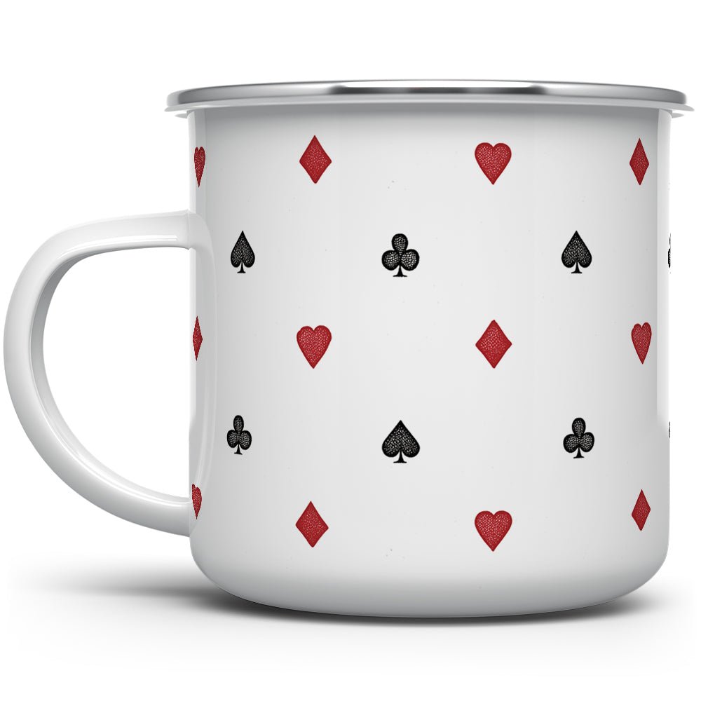 Playing Card Suit Pattern Camp Mug - Loftipop