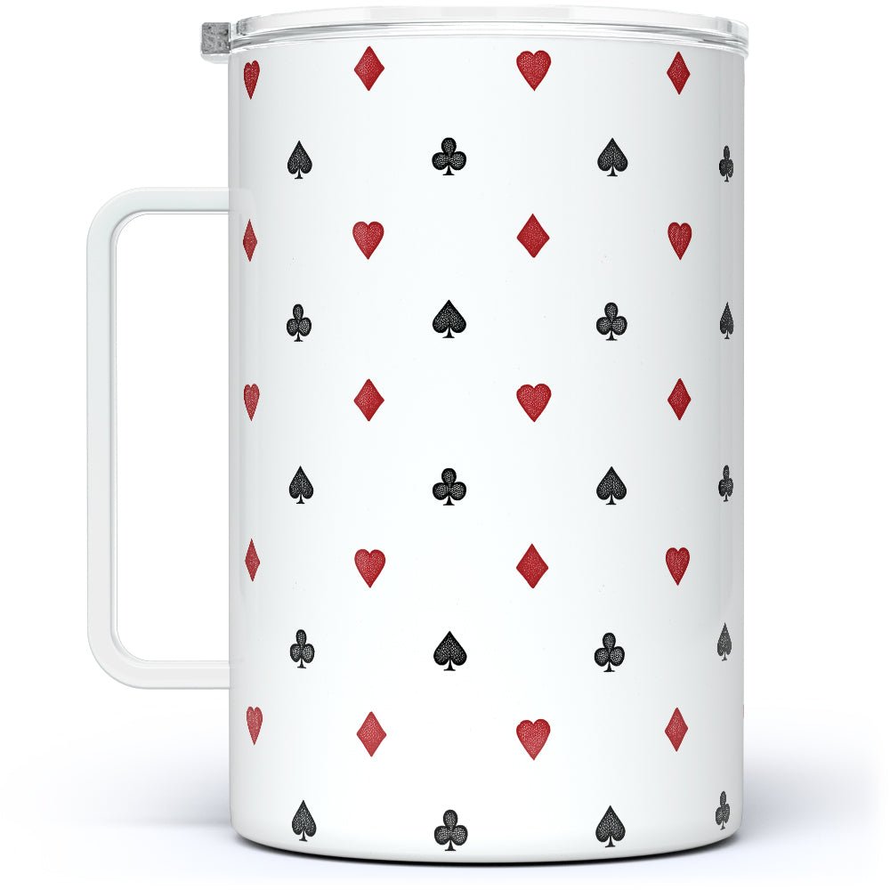 Playing Card Suit Pattern Insulated Travel Mug - Loftipop