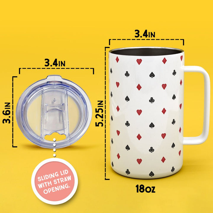 Playing Card Suit Pattern Insulated Travel Mug - Loftipop