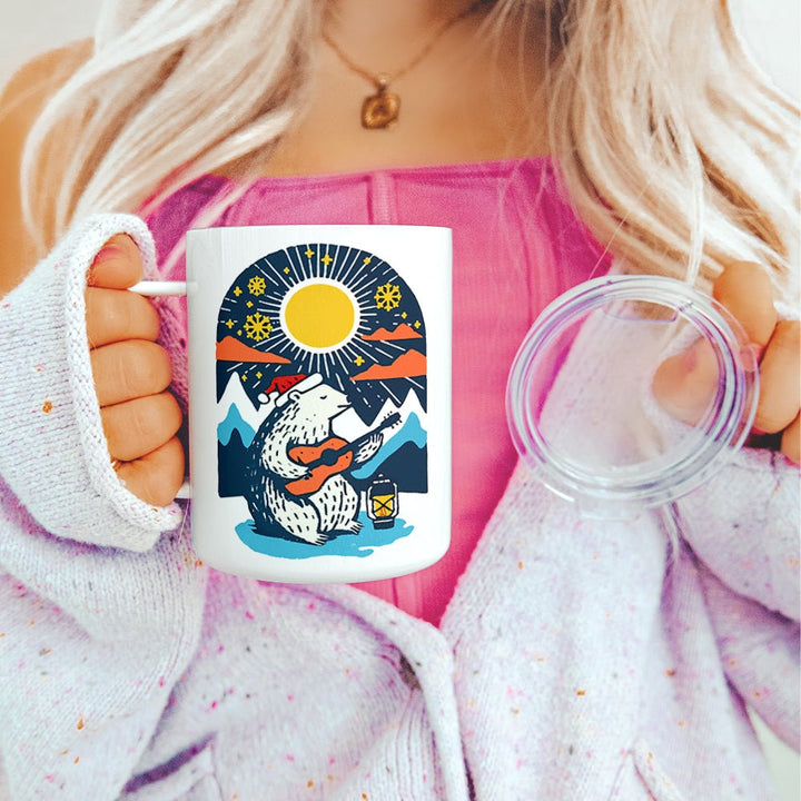 Retro Polar Bear Insulated Travel Mug - Loftipop