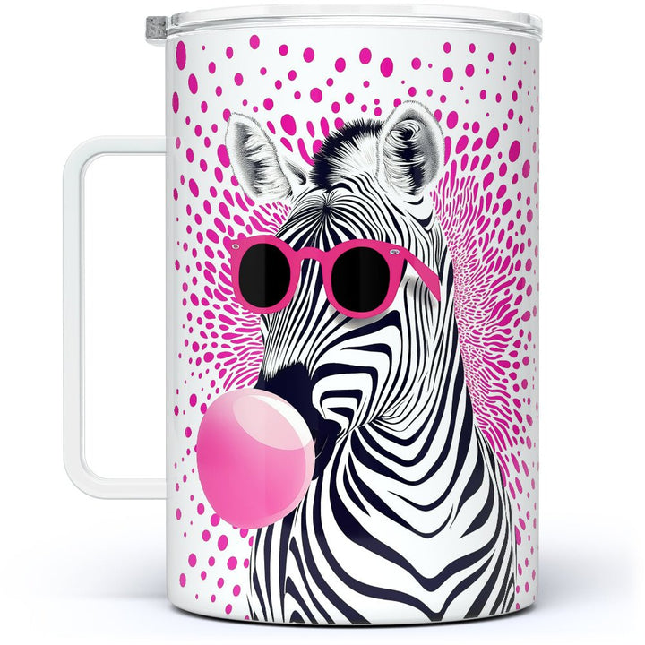 Retro Zebra Insulated Travel Mug - Loftipop