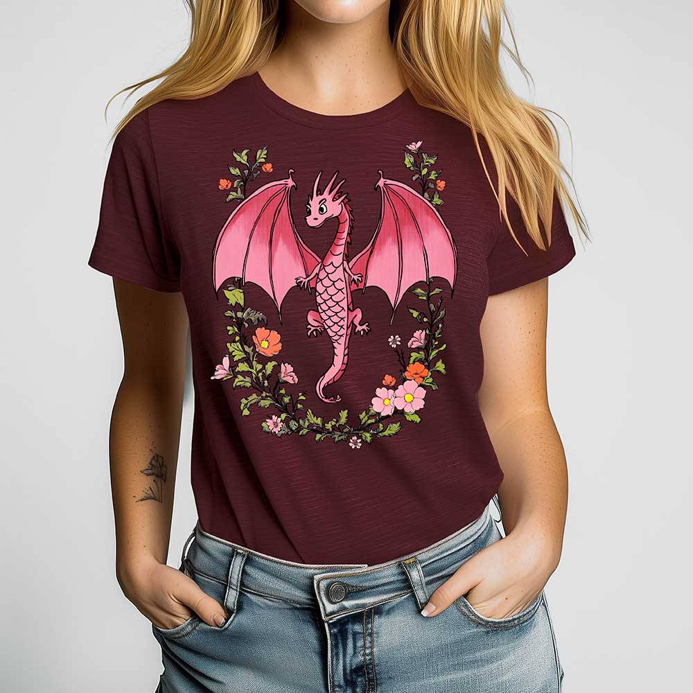 Floral Dragon Crewneck Tshirt