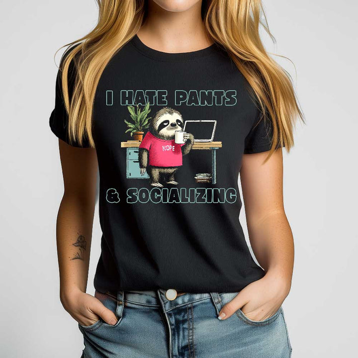 Antisocial Sloth Crewneck Tshirt