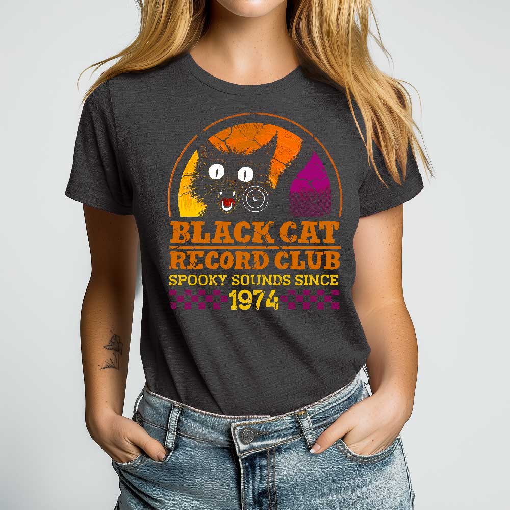 Black Cat Record Club Crewneck Tshirt