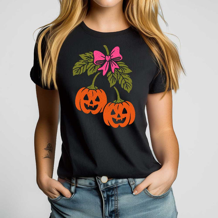 Halloween Pumpkin Cherries Crewneck Tshirt