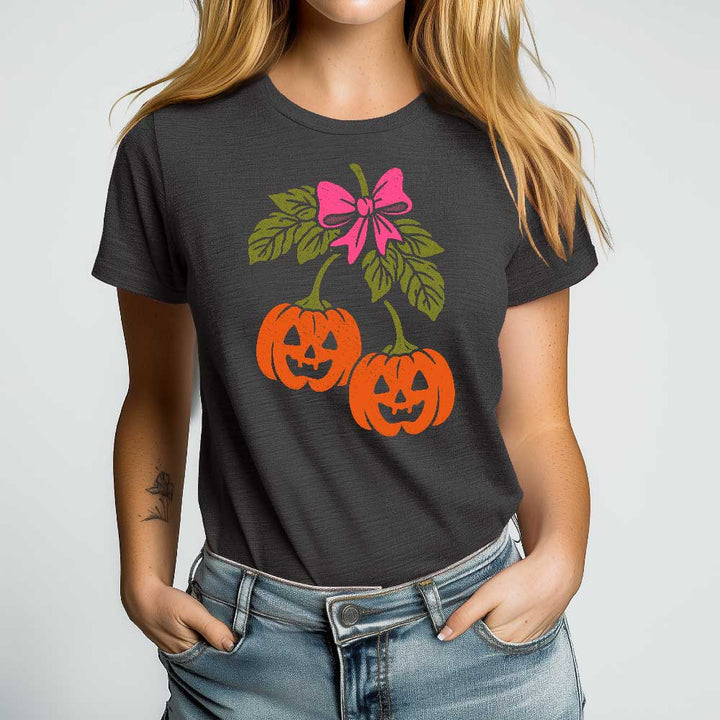 Halloween Pumpkin Cherries Crewneck Tshirt