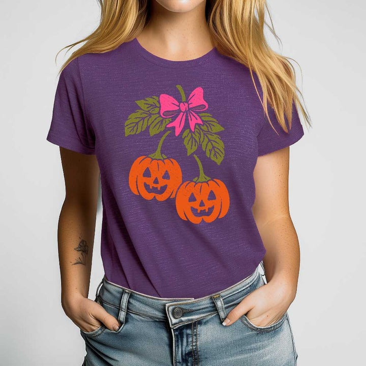 Halloween Pumpkin Cherries Crewneck Tshirt
