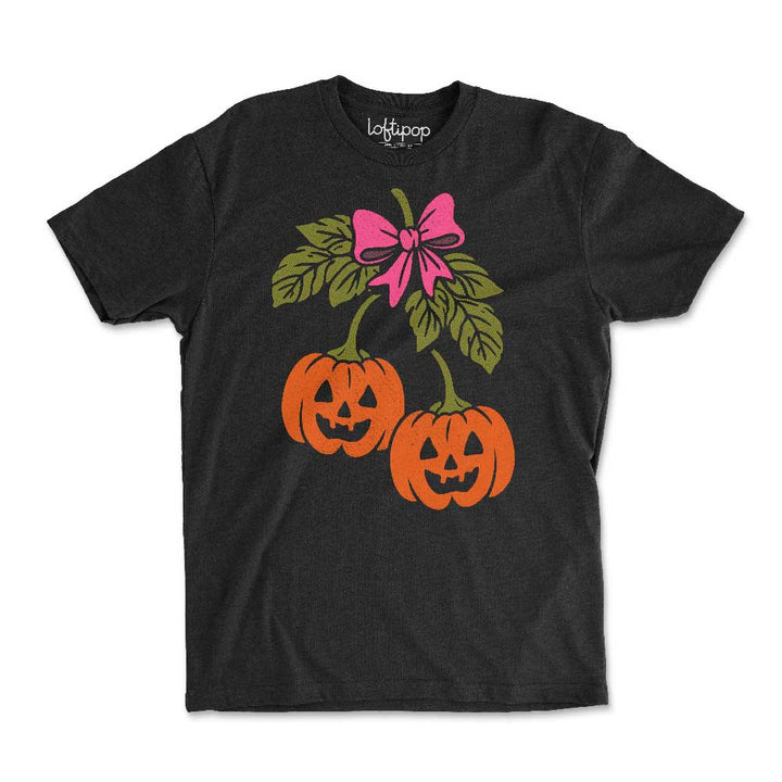 Halloween Pumpkin Cherries Crewneck Tshirt
