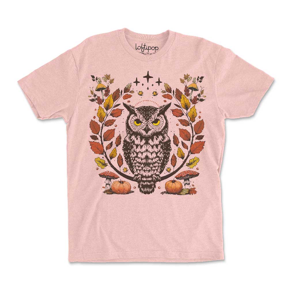 Autumn Owl Crewneck T-Shirt