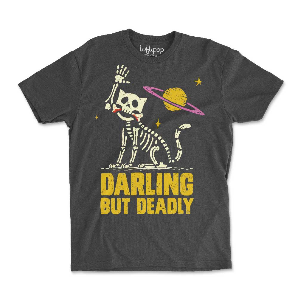 Darling But Deadly Cat Crewneck T-Shirt