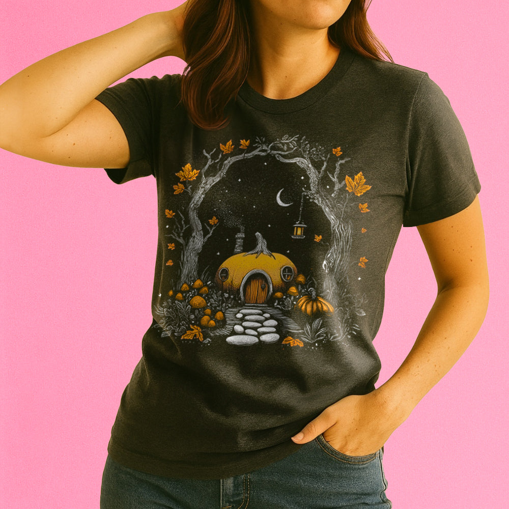 Forest Pumpkin House Crewneck T-Shirt