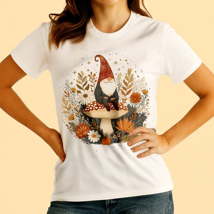 Fall Gnome Crewneck T-Shirt