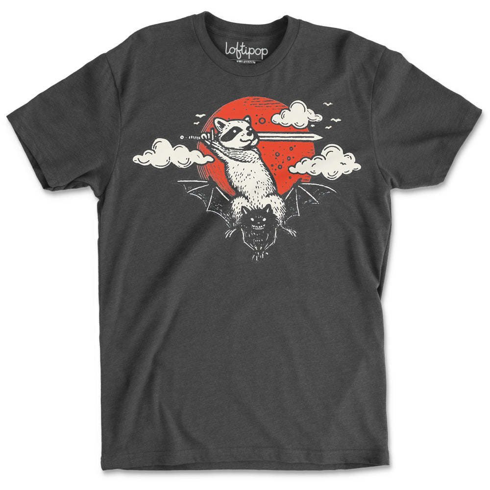 Adventure Raccoon Crewneck T-Shirt