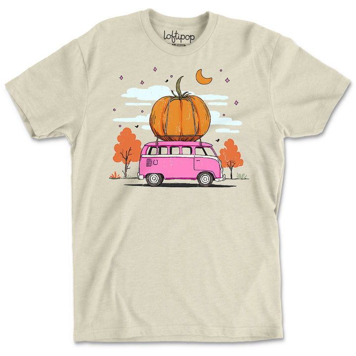 Fall Pumpkin Bus Crewneck T-Shirt