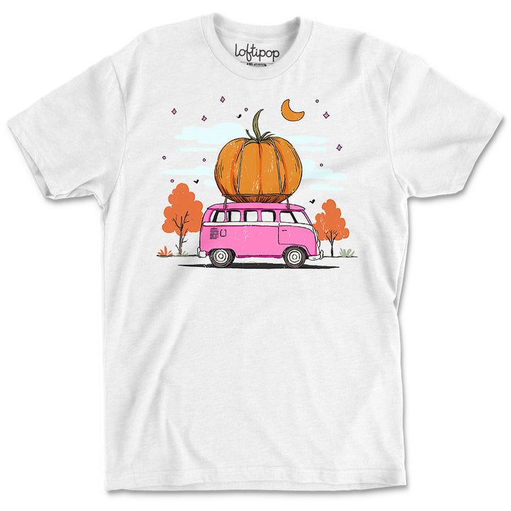 Fall Pumpkin Bus Crewneck T-Shirt