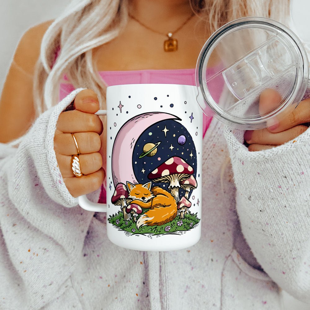 Sleeping Moon Fox Insulated Travel Mug - Loftipop