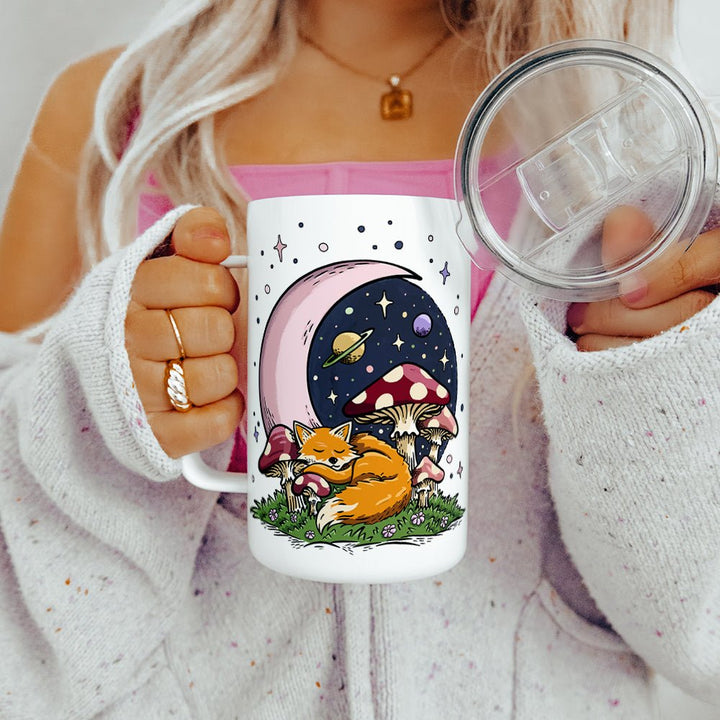 Sleeping Moon Fox Insulated Travel Mug - Loftipop