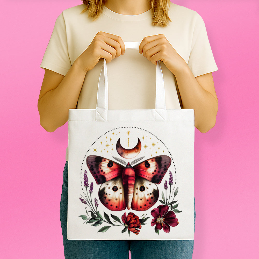 Floral Moth Tote Bag