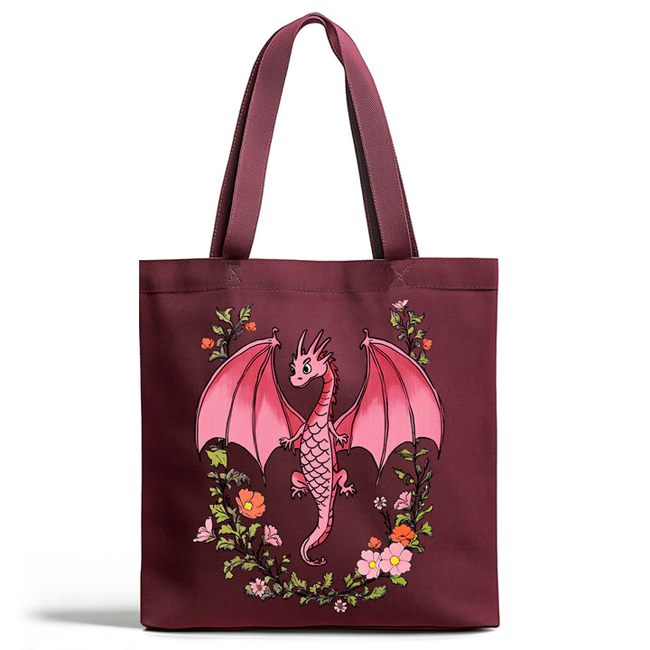 Floral Dragon Tote Bag