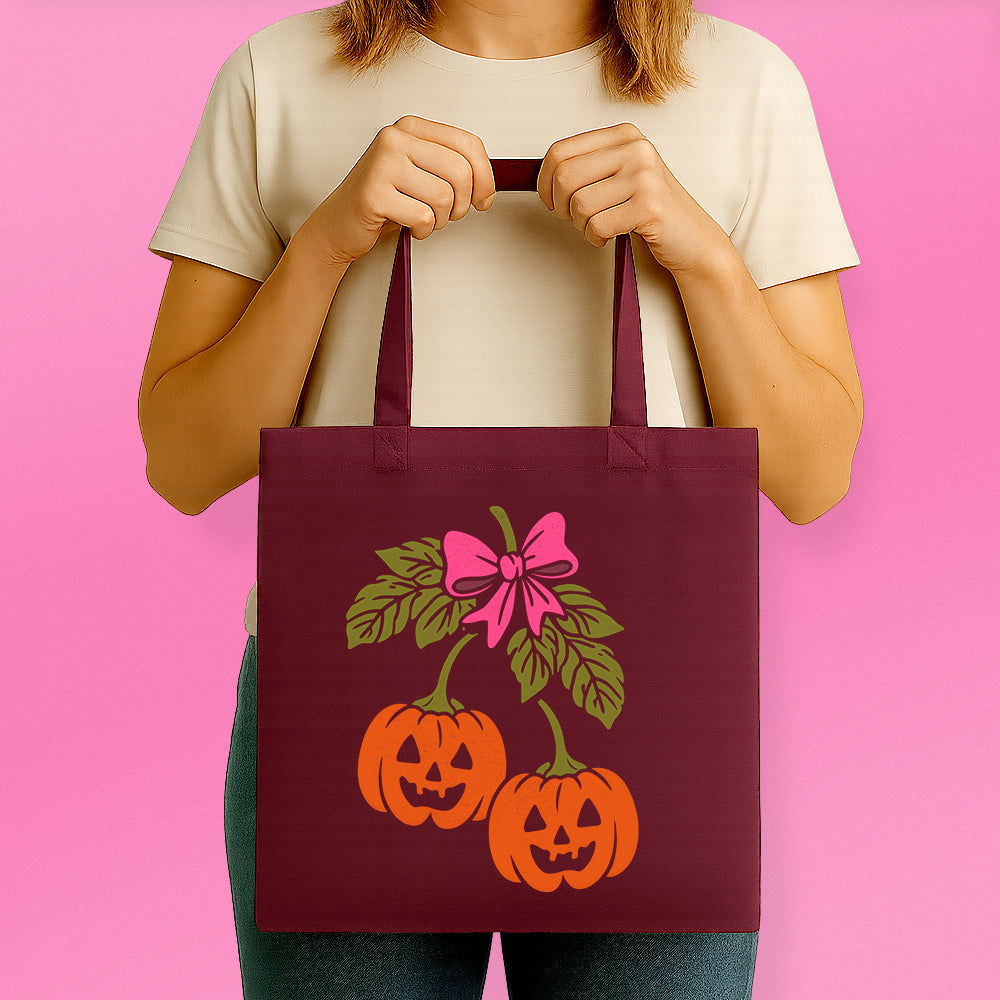 Halloween Pumpkin Cherries Tote Bag