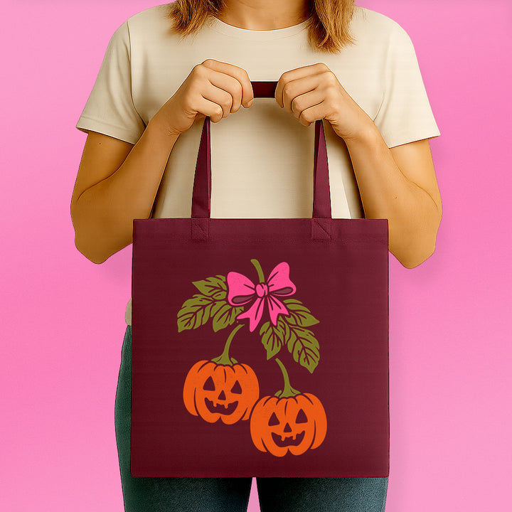 Halloween Pumpkin Cherries Tote Bag