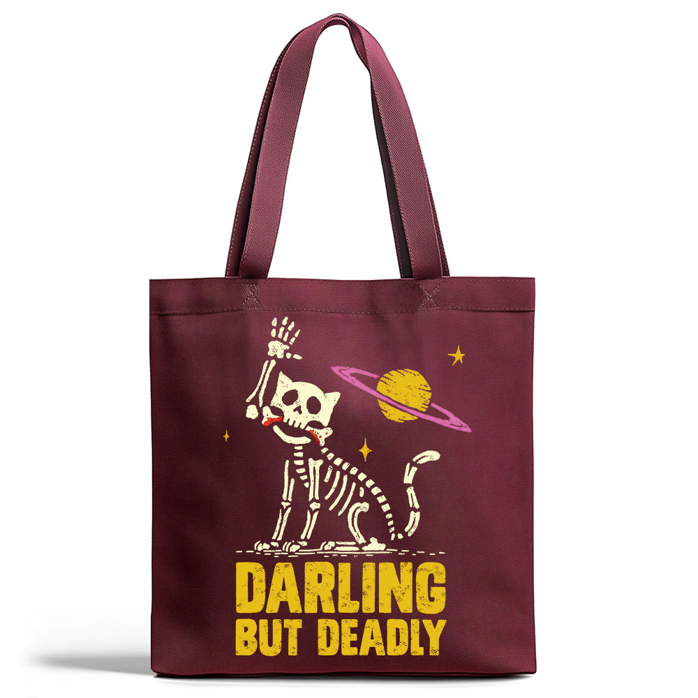 Darling But Deadly Cat Tote Bag
