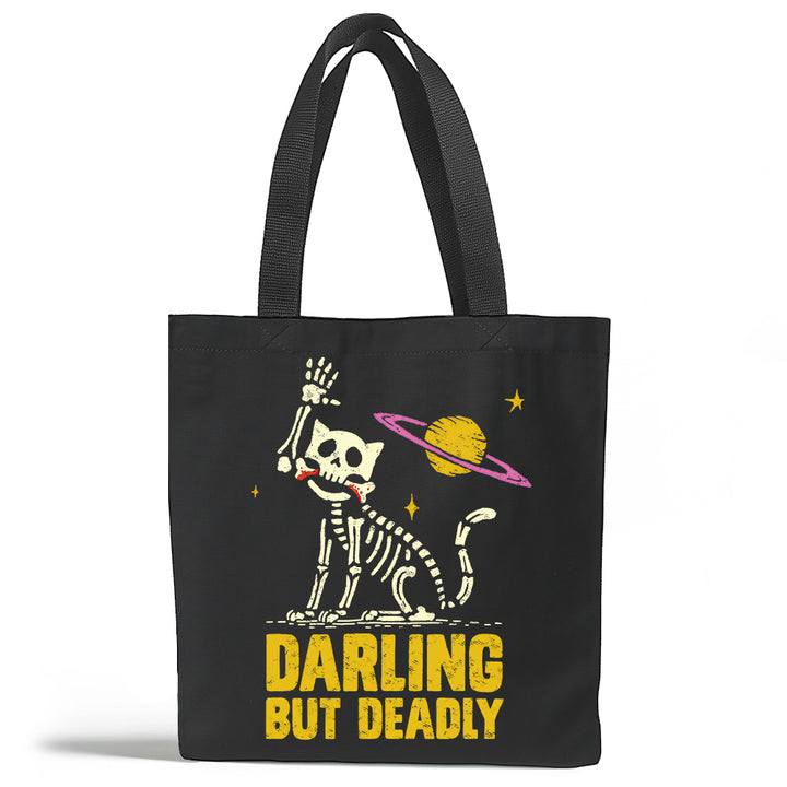 Darling But Deadly Cat Tote Bag