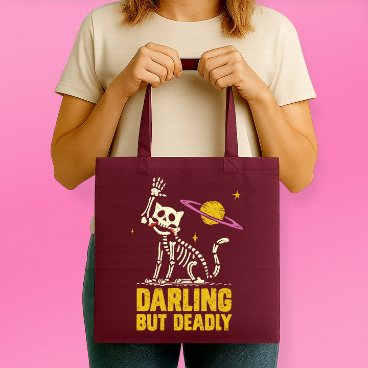 Darling But Deadly Cat Tote Bag