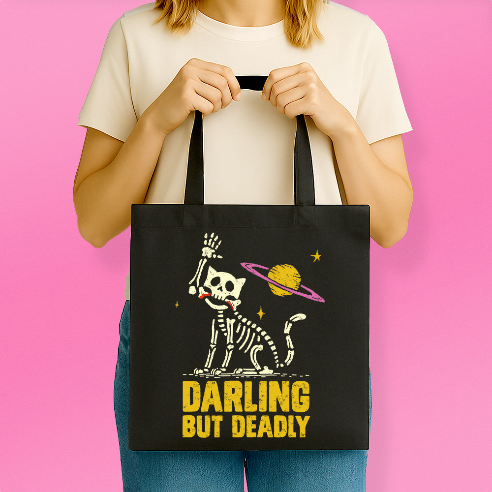 Darling But Deadly Cat Tote Bag