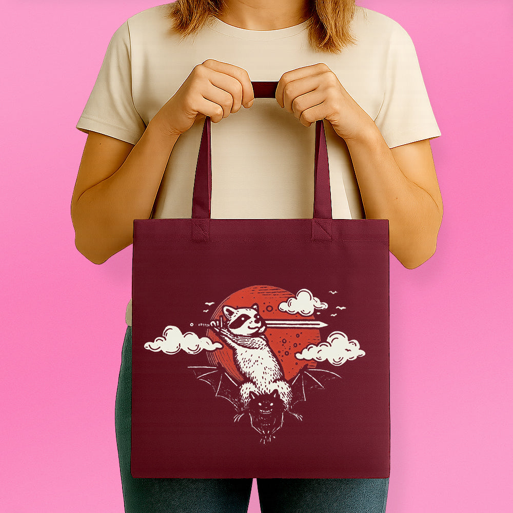 Adventure Raccoon Tote Bag