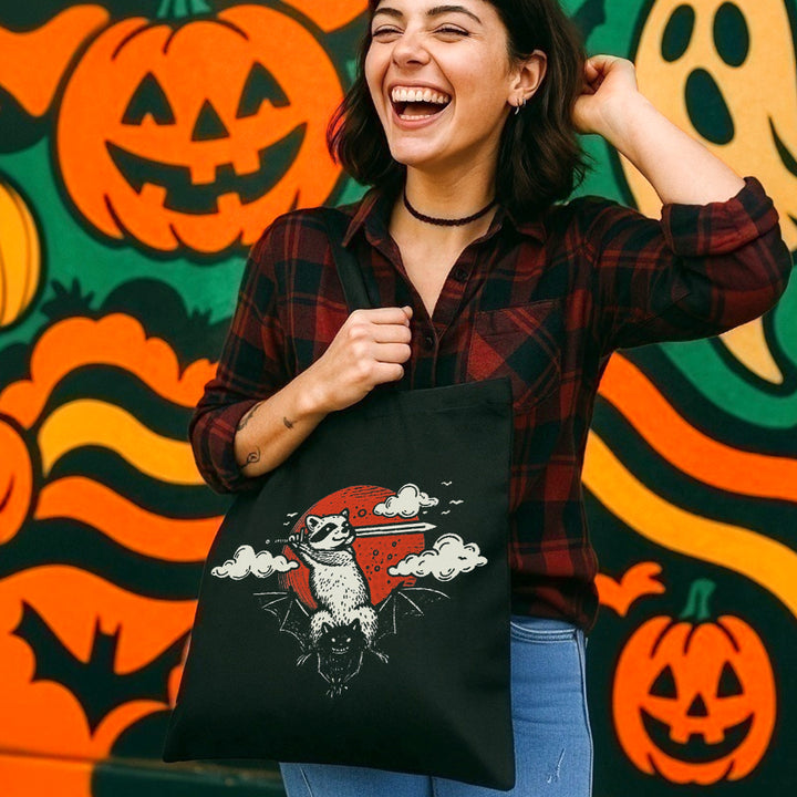 Adventure Raccoon Tote Bag