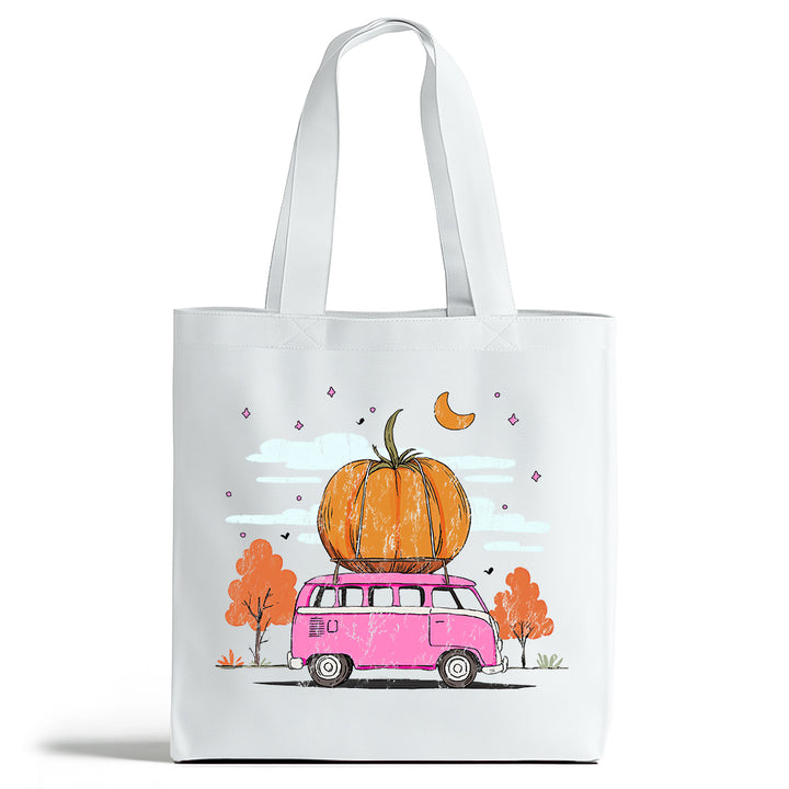Fall Pumpkin Bus Tote Bag