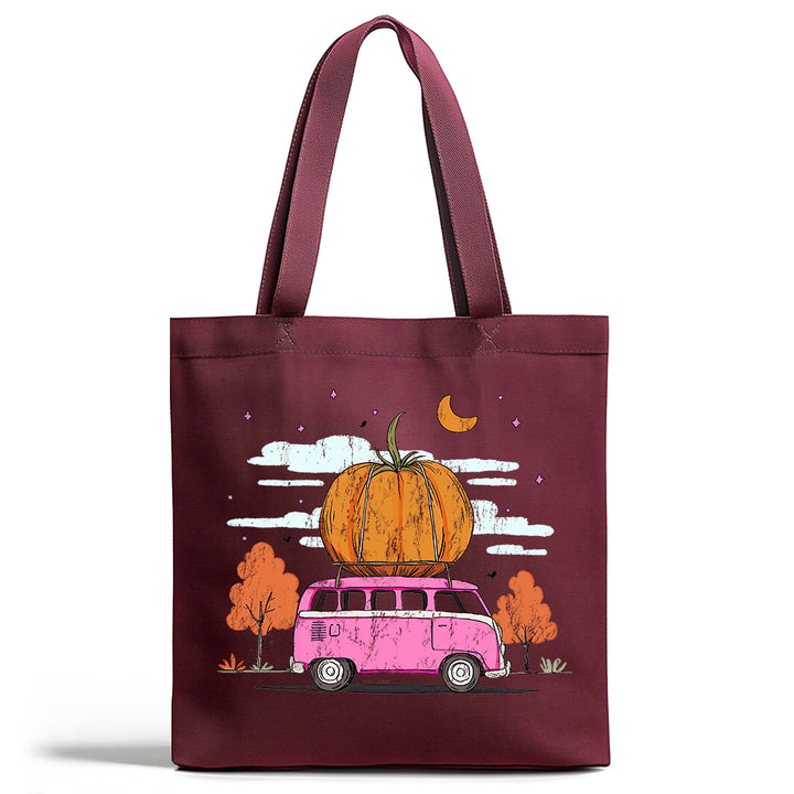 Fall Pumpkin Bus Tote Bag