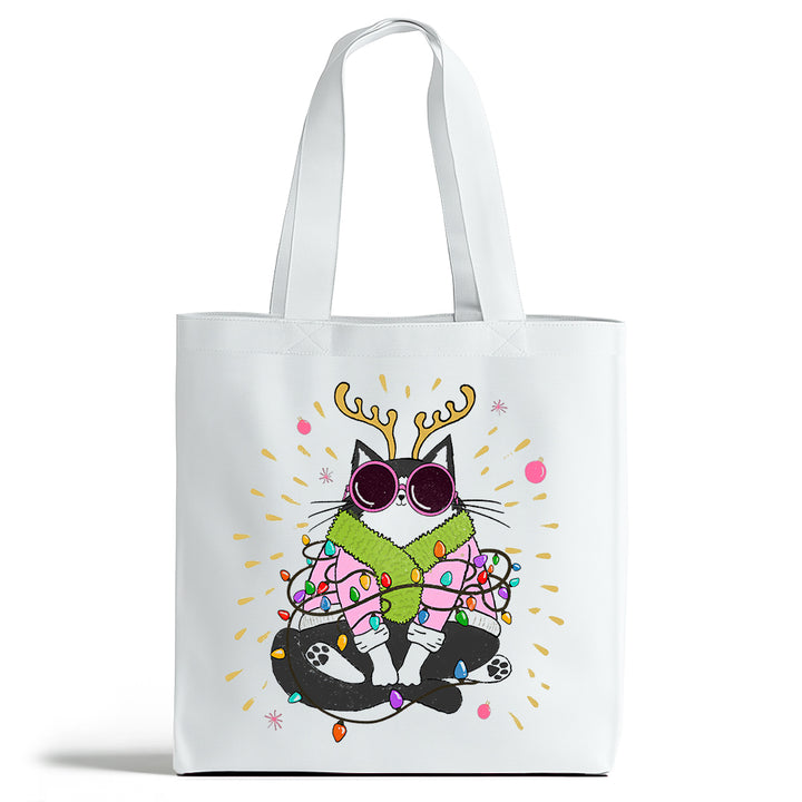 Groovy Holiday Cat Tote Bag