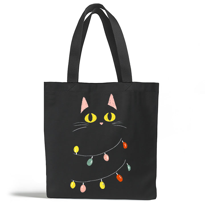 Festive Black Cat Tote Bag