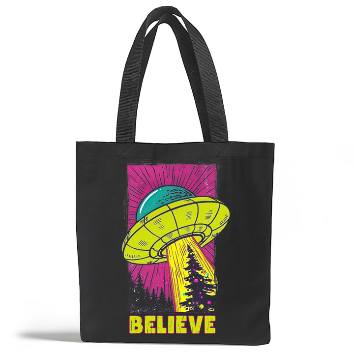 UFO Christmas Believe Tote Bag