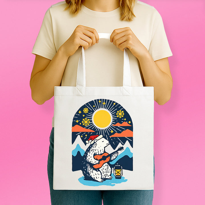 Retro Polar Bear Tote Bag