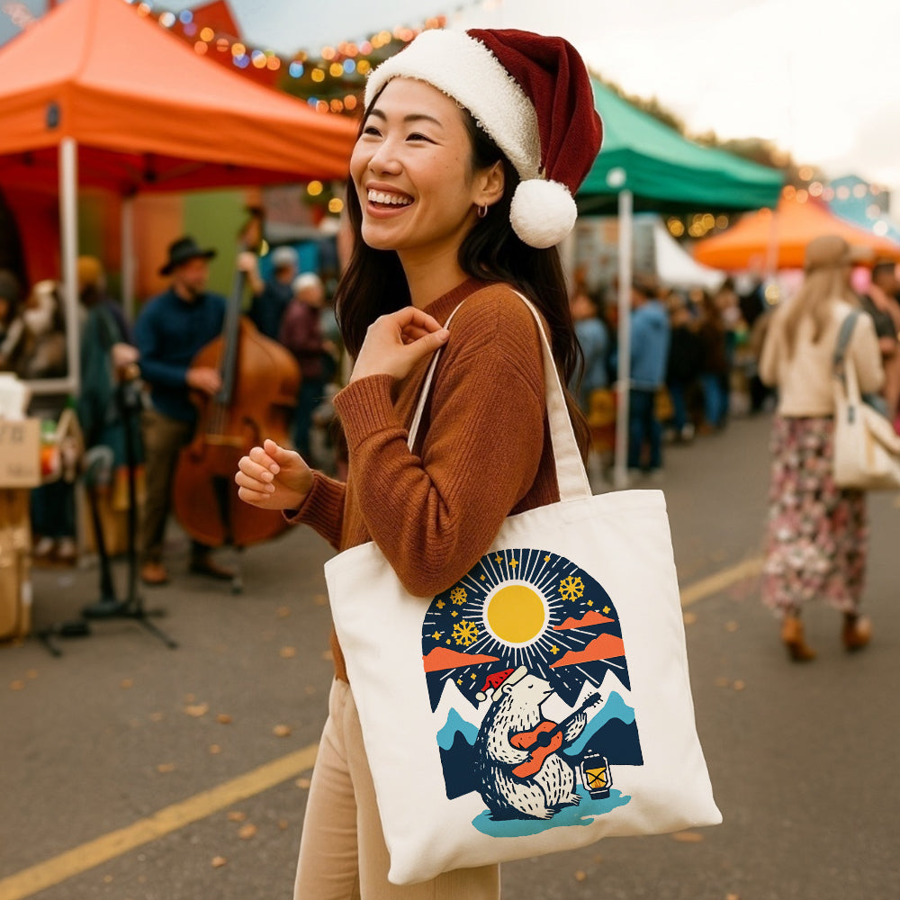 Retro Polar Bear Tote Bag