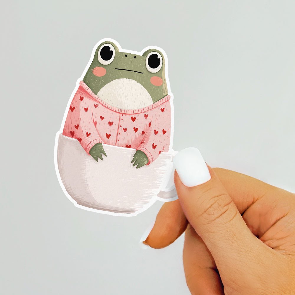 Teacup Frog Sticker - Loftipop