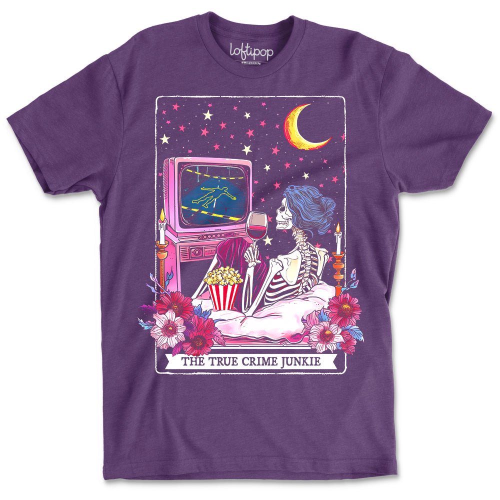 The True Crime Junkie Tarot Crewneck Tshirt - Loftipop
