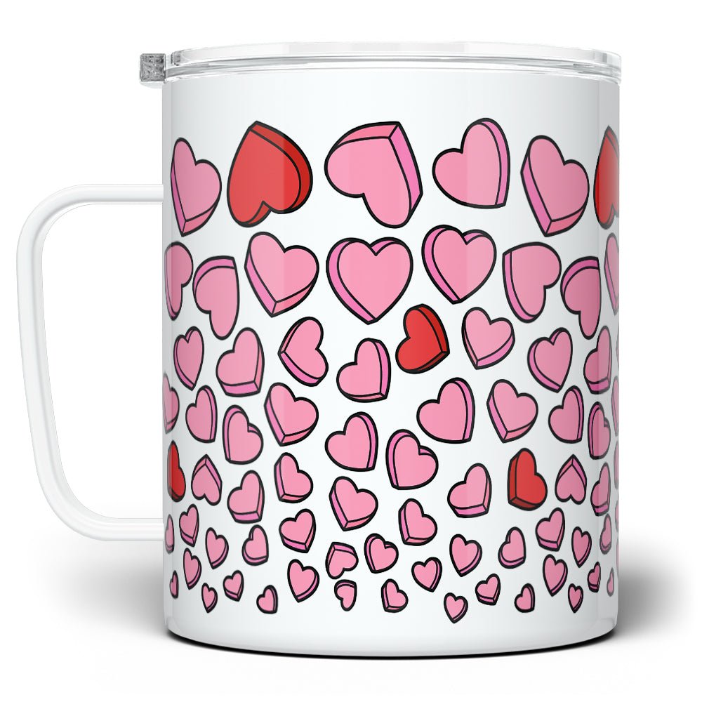 Candy Hearts Insulated Travel Mug - Loftipop