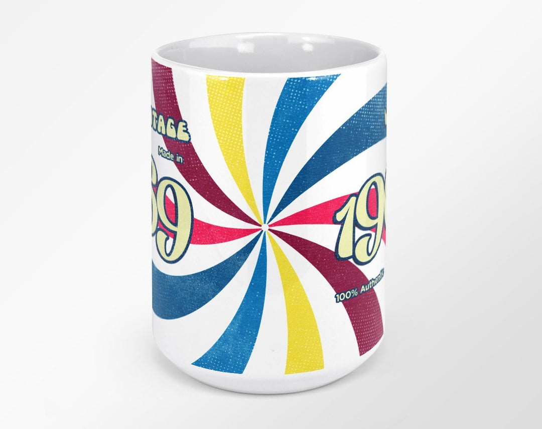 Custom Birth Year 1960's Retro Vintage Coffee Mug on white background