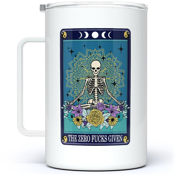The Zero Fucks Tarot Card Insulated Travel Mug - Loftipop